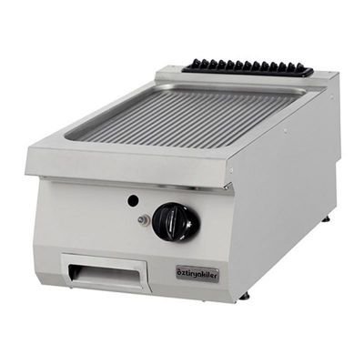900 Seri Set Üstü Grill Plate Oluklu Gazlı 40*90*30-Sert Krom Kaplı
