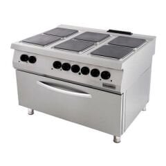 900 Seri Kuzine Büyük Fırınlı Elektrikli 6 Kare Plate 120*90*85