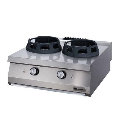 900 Seri Set Üstü Wok Ocak İkili Gazlı 80*90*30-28 kW