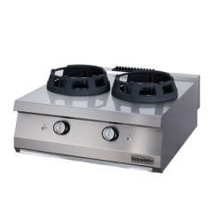 900 Seri Set Üstü Wok Ocak İkili Gazlı 80*90*30-28 kW