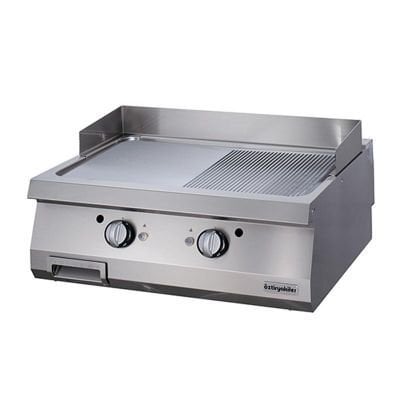 900 Seri Set Üstü Grill Plate Y.Oluklu Gazlı 80*90*30-Sert Krom Kaplı