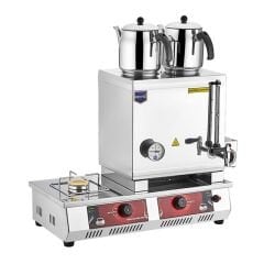 40 Model Çift Demlikli çay kazanı  Gazlı+Elk. CE