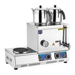 30 Model çift  Demlikli çay kazanı