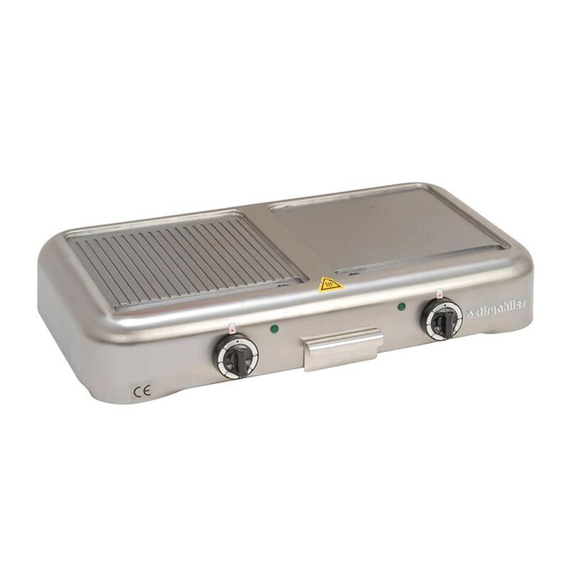 GRILL PLATE CIFTLI 1/2 OLUKLU ELK.COMP.SERI 75*40