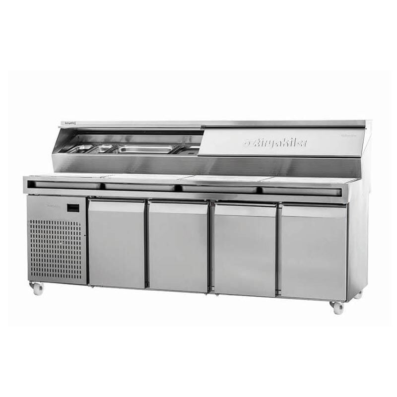 MAKE UP PİZZA HAZIRLIK DOLABI 240X80 ÖZEL PİZZA ÖNÜ GN KAP TELLİ