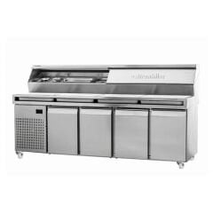 MAKE UP PİZZA HAZIRLIK DOLABI 240X80 ÖZEL PİZZA ÖNÜ GN KAP TELLİ