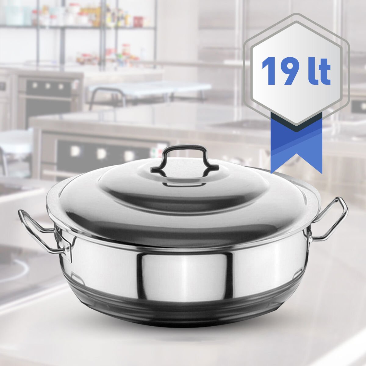 Helvane Tencere Kapaklı 40x17 cm 19 Lt