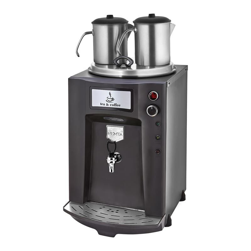 Remta DE11P Premium Jumbo Çay Makinesi, 2 Demlikli, 23 L, Siyah